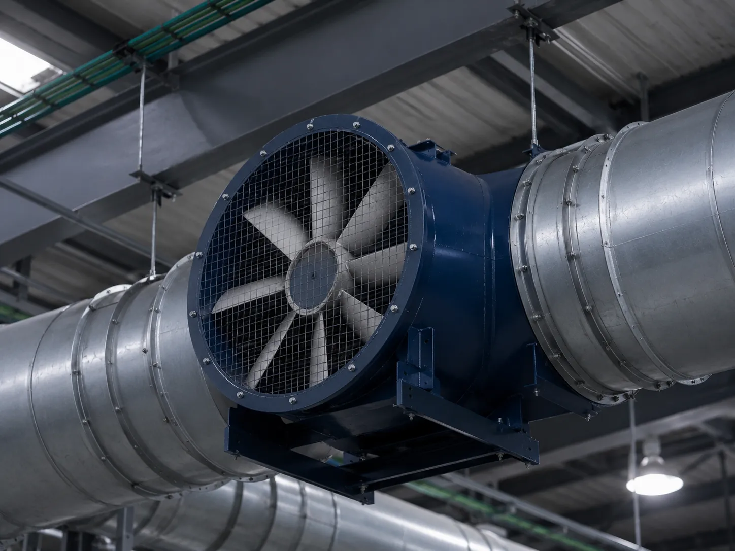 Tube axial fan for industrial ventilation manufactured by Airvent Systems