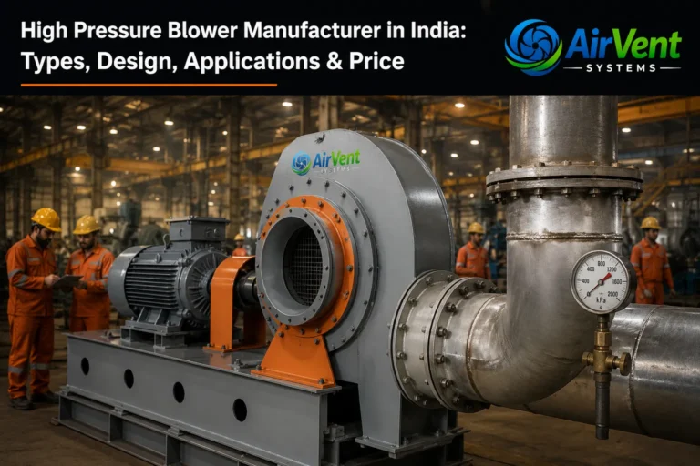 High pressure blower manufacturer in India — complete guide to types, design, applications and price.